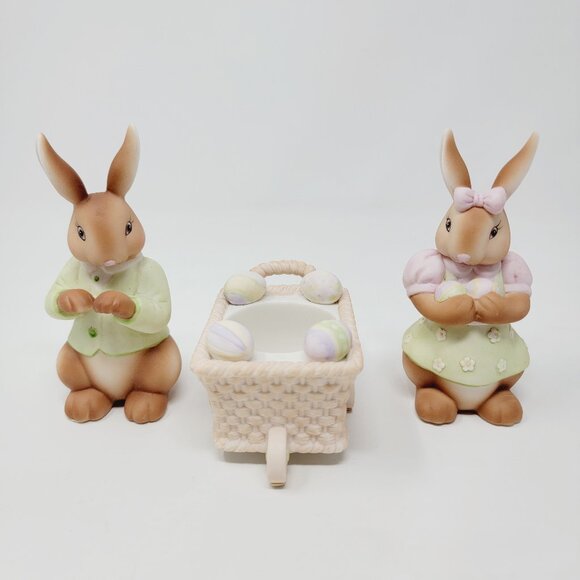 Partylite Bertie & Bea Easter Bunny Rabbit Votive Candle holder - Picture 2 of 16